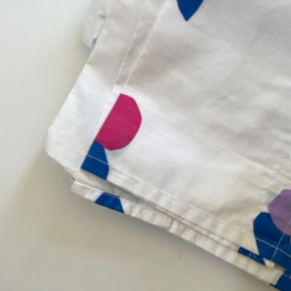 Vintage Marimekko Abstract Geometric Curtain Panels Sheet MCM White Colorful